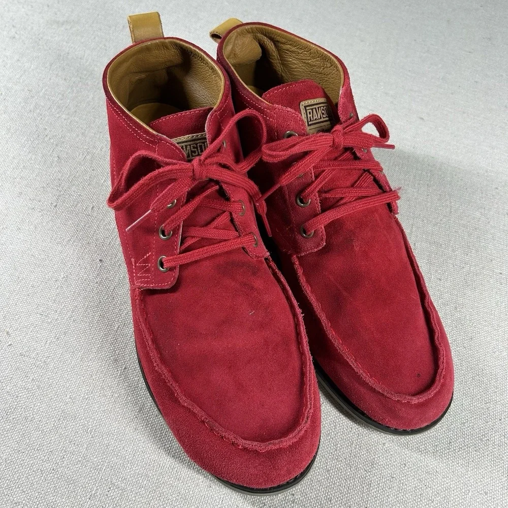 Adidas x Ransom Shoes Size 11 Mid Chukka Boots Red Suede Leather Never Ending